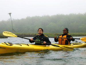 Kayaking a tidal water